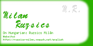 milan ruzsics business card